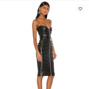 Nookie Zoe midi dress - size s - black vegan leather